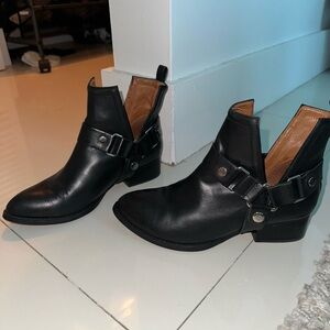 Jeffery Campbell black leather ankle boots